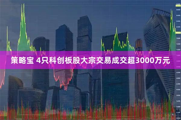 策略宝 4只科创板股大宗交易成交超3000万元